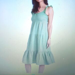 Marine Layer green Jude Flutter sleeve maxi dress size large